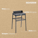 Severin Pg 8568 Standing Grill - Electric Grill With Quick Start & Safe Touch