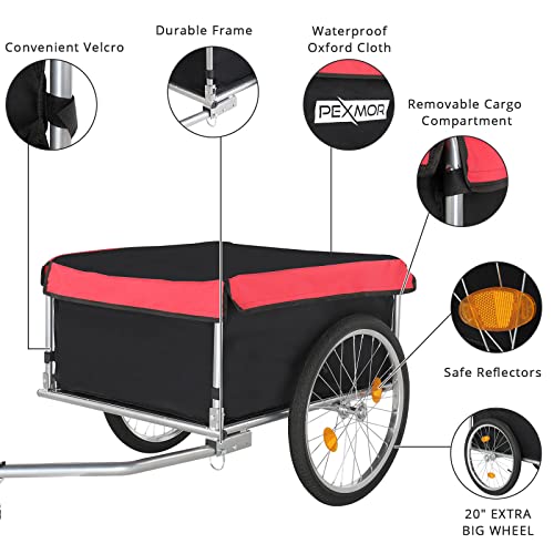 Pexmor Foldable Bike Cargo Trailer - Durable, Waterproof & Easy To Install