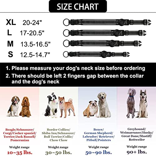 Ppbond Reflective Dog Collar With Airtag Holder - Comfortable & Safe