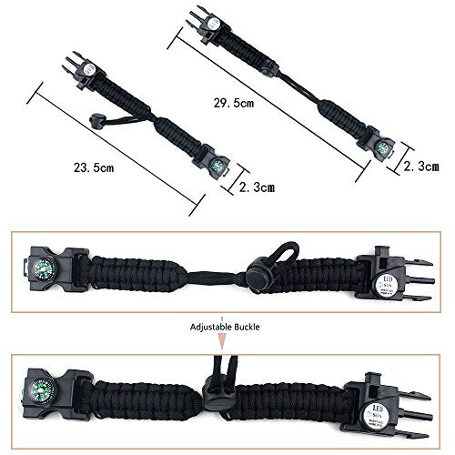 Manswill Adjustable Survival Bracelet With 20-In-1 Emergency Tools