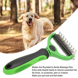 Cyrank Pet Grooming Brush, Double Sided Dematting Rake For Dogs & Cats, Gentle Shedding Tool