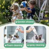 Jesido 2-In-1 Dog Shower Attachment - Automatic Foam Cleaner & Adjustable Water Flow