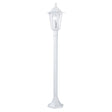 Eglo Laterna 5 Outdoor Lamppost in white cast aluminium with clear glass lantern design