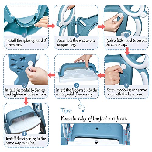 Growthpic Toddler Potty Training Seat With Step Stool Ladder - Adjustable & Foldable