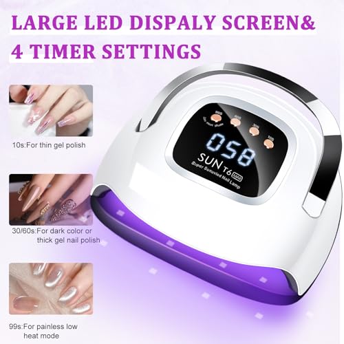 Lke 220W Uv Nail Lamp For Gel Nail Polish Curing - Fast Drying