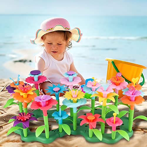 Cenove Toddler Flower Garden Building Toy With Carry Box - Educational Stem Fun