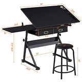 Yaheetech Drafting Table For Artists - Adjustable Height & Easy Angle