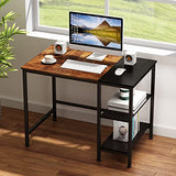 Joiscope Computer Desk - Industrial Wood & Metal Table With Wooden Shelves