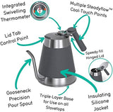 Coffee Gator Gooseneck Kettle - 1.6 L For Precision Brewing