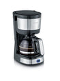 SEVERIN KA 4808 Compact Coffee Machine in stainless steel and black, designed for brewing 4 cups of coffee.