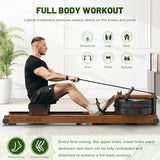 Kitopa Oak Wood Rowing Machine With Bluetooth Monitor & Adjustable Holder