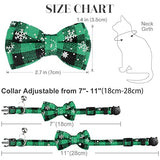 Dynmeow Christmas Plaid Pattern Cat Collar With Breakaway Bell & Bowtie