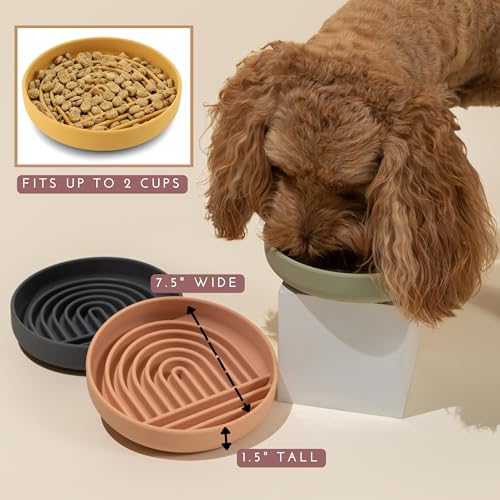 Nalacal Silicone Slow Food Dog Bowl - Puzzle Design For Healthy Eating