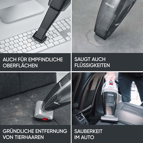 Severin Hv 7146 4-In-1 Cordless Handheld Vacuum Cleaner For Car Seats, Pet Hair And Liquids
