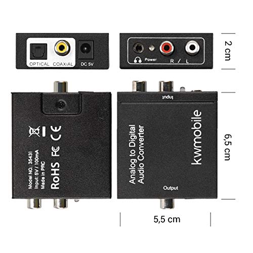 Kwmobile Analog Digital Audio Converter - Connects Analogue Devices To Digital Systems