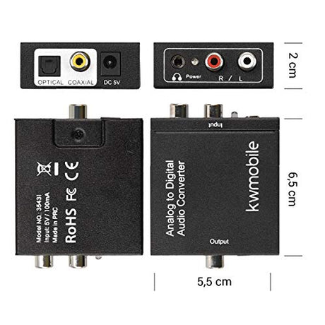 Kwmobile Analog Digital Audio Converter - Connects Analogue Devices To Digital Systems