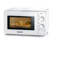 Severin 2-in-1 microwave in white and chrome with grill function and rotating plate