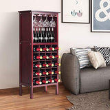 Goplus Wooden Wine Rack With 2 Shelves - Stylish Storage Solution