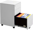 White WOPOOS lockable metal file cabinet with sliding rail drawer