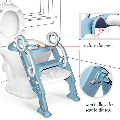 Growthpic Toddler Potty Training Seat With Step Stool Ladder - Adjustable & Foldable