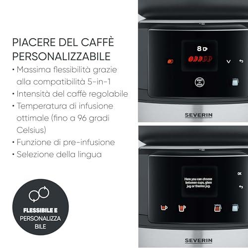 Severin Filka Fully Automatic Filter Coffee Maker - 5-In-1 With Grinder