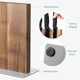 Navaris Magnetic Wooden Knife Block - Stylish Storage For Kitchen Utensils