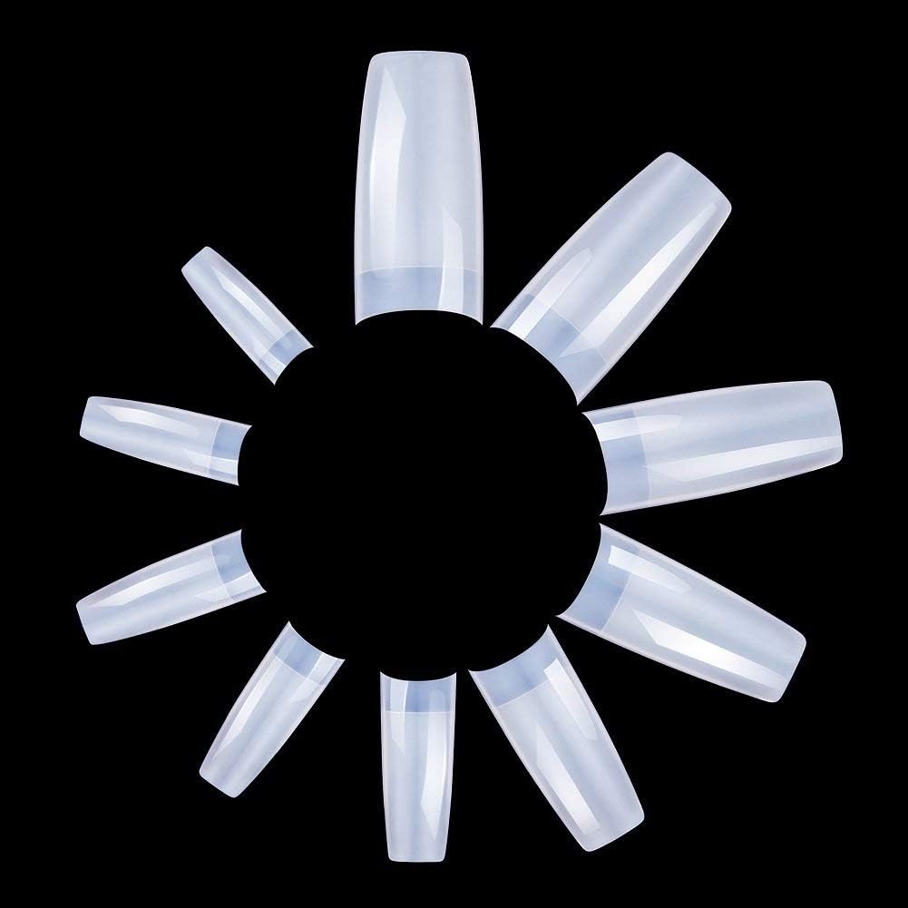MELLIEX Natural Acrylic French False Nail Tips - 500 Pieces