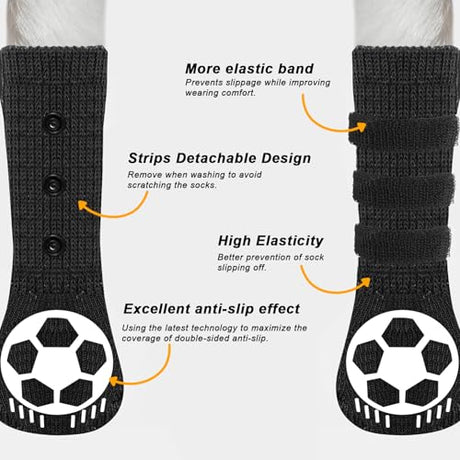 Jjw Non Slip Football Socks For Dogs Xl - Adjustable Straps For All Breeds