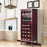 Goplus Wooden Wine Rack With 2 Shelves - Stylish Storage Solution