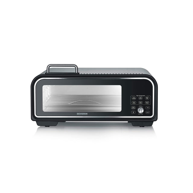 Severin Serico Electric Pizza Oven in black with digital display and pizza stone