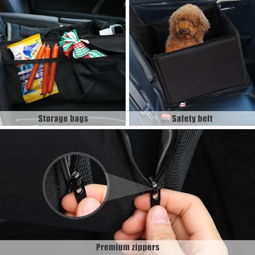 Pecute Dog Car Seat - Waterproof & Scratch-Resistant, Fits Small & Medium Dogs