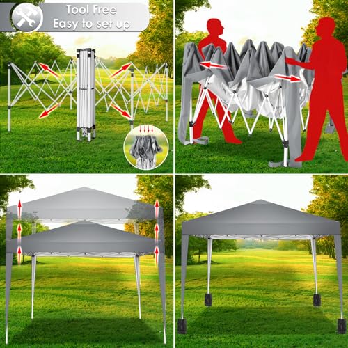 Tooluck Folding Gazebo 3X3M With Sandbags - Waterproof & Adjustable