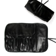 Swot 11-Pocket Cosmetic Brush Case - Black Leather