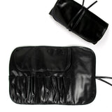 Swot 11-Pocket Cosmetic Brush Case - Black Leather