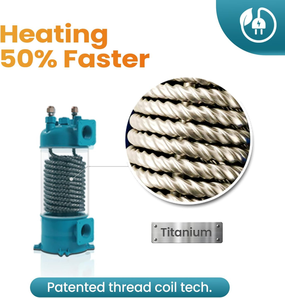 ECOPOOLTECH EE35 Mini Pool Heater Heat Pump - 3.9 kW for Above Ground Pools