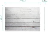 Navaris Magnetic Glass Memo Board - Wood Look Design