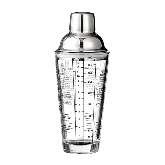 Vdaxvme Cocktail Shaker with Measurement Scale, 400ml Capacity
