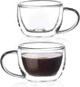 Amisglass Double Walled Espresso Cups - Clear Borosilicate Glass