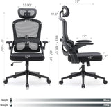 SIHOO M102C Ergonomic Office Chair - Black High Back with 3D Armrests and Lumbar Support