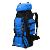 CINGHI LUSSO 90L Hiking Backpack in Black, Red, Blue, and Dark Blue colors, ideal for outdoor adventures.