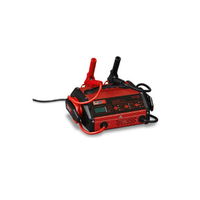 Ultimate Speed Motorcycle Battery Charger in red, compact design for quick battery charging
