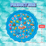 Paochocky Kids Splash Pad Sprinkler Play Mat - Fun Learning Water Toy