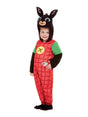 Smiffys Bing Deluxe Costume in red with hood, designed for children aged 3-4 years.