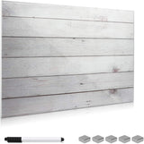 Navaris Magnetic Glass Memo Board - Wood Look Design