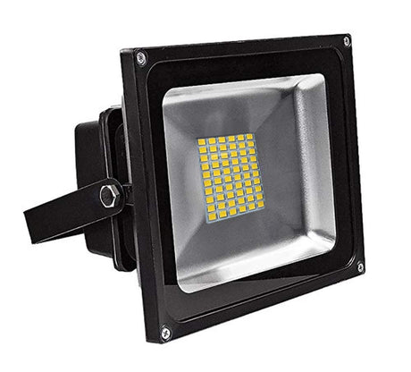 Ishima 50W LED Floodlight with warm white light, adjustable bracket, and durable design