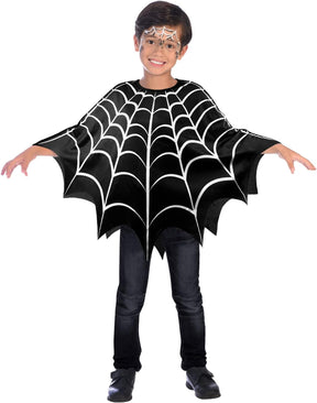Amscan Kids' Halloween Spider Web Poncho - Spider Web Pattern
