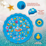 Paochocky Kids Splash Pad Sprinkler Play Mat - Fun Learning Water Toy