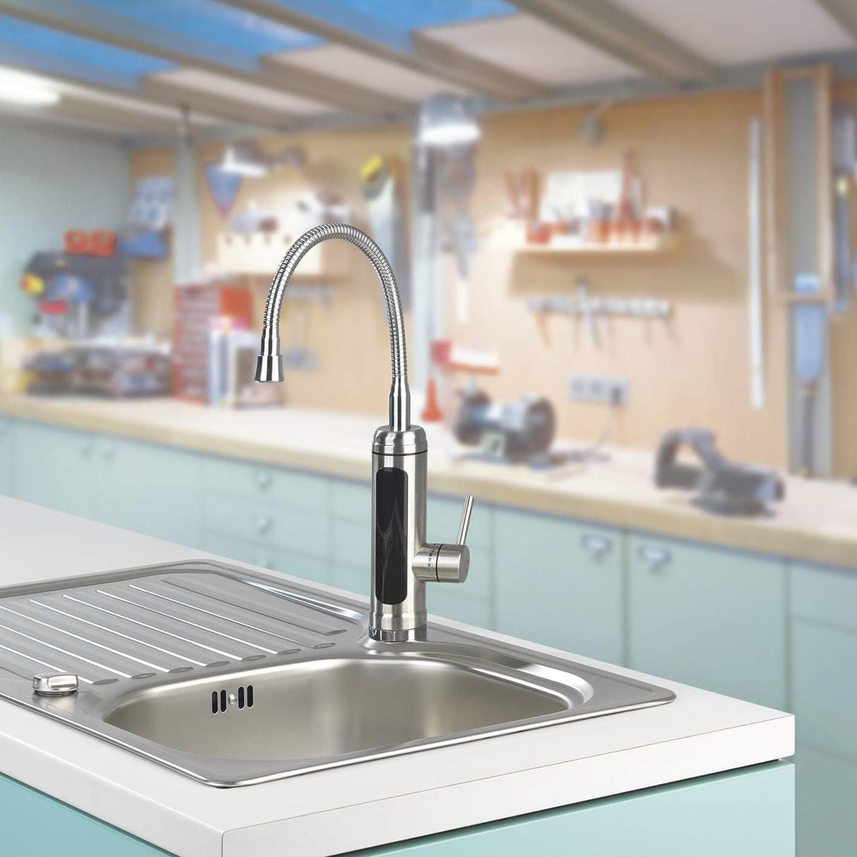 AquaHeat Kitchen Faucet Instant Water Heater with LED Display