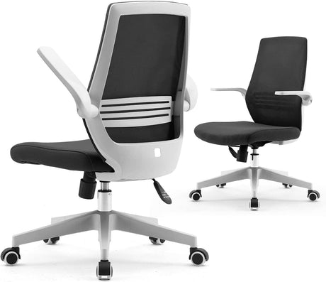 SIHOO ergonomic office chair featuring a mesh back, adjustable armrests, and lumbar support in black.