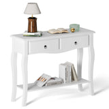 Modern coffee table with two wooden drawers, ideal for living room or hallway.